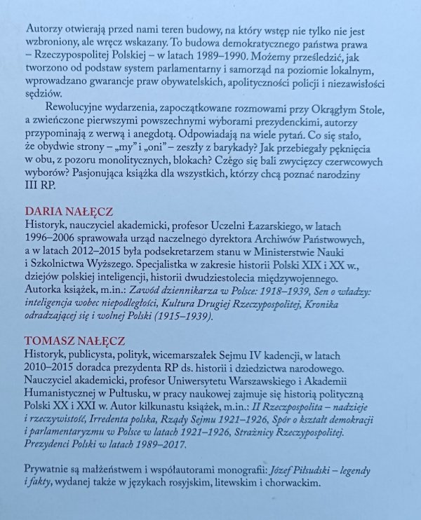 Daria i Tomasz Nałęcz Czas przełomu 1989-1990