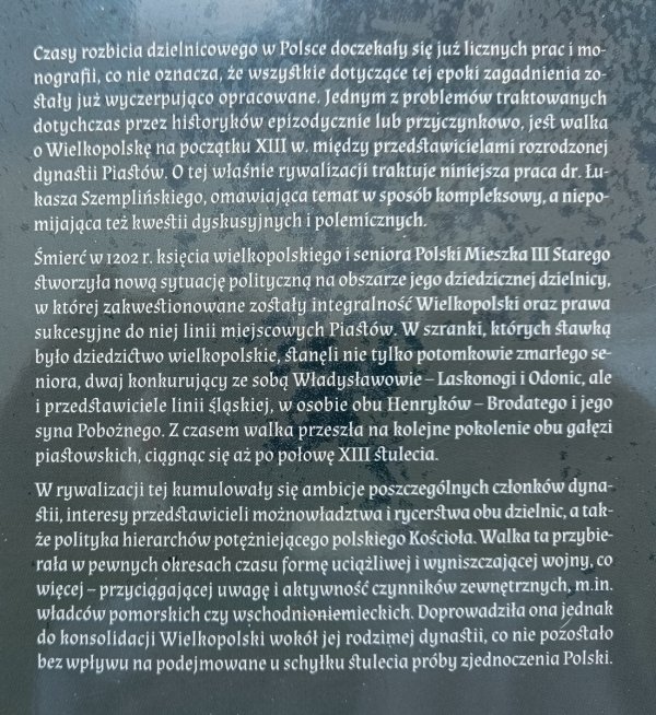 Łukasz Szempliński Walka o spadek po Mieszku III Starym (1202-1249)