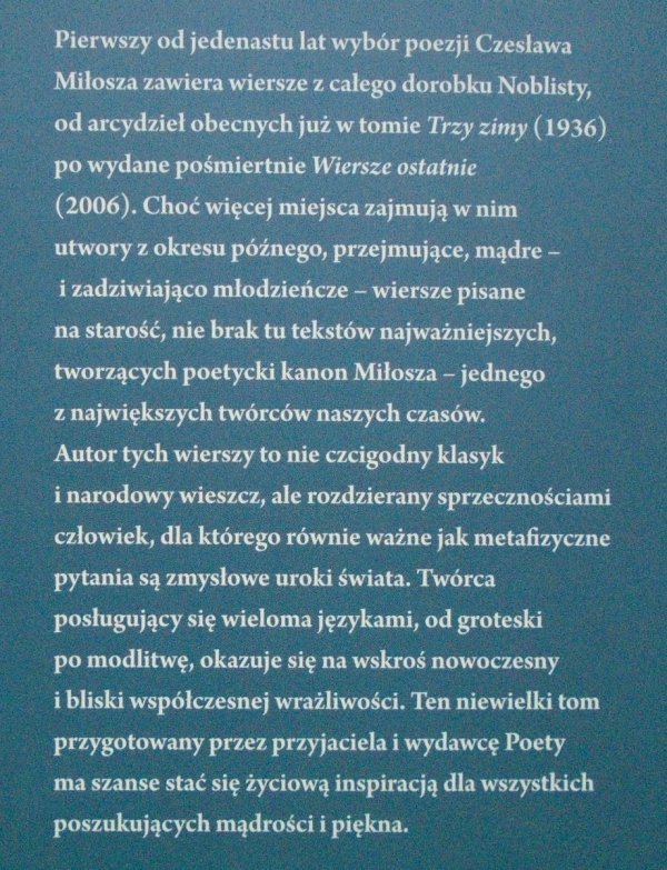 Czesław Miłosz Jak powinno być w niebie. Wiersze wybrane