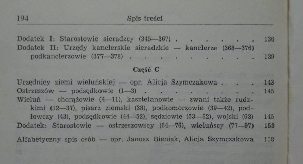 red. Antoni Gąsiorowski • Urzędnicy łęczyccy, sieradzcy i wieluńscy XIII-XV wieku. Spisy