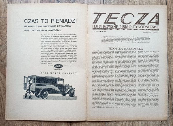 Tęcza. Ilustrowane Pismo Tygodniowe zeszyt 26 z 27 sierpnia 1931