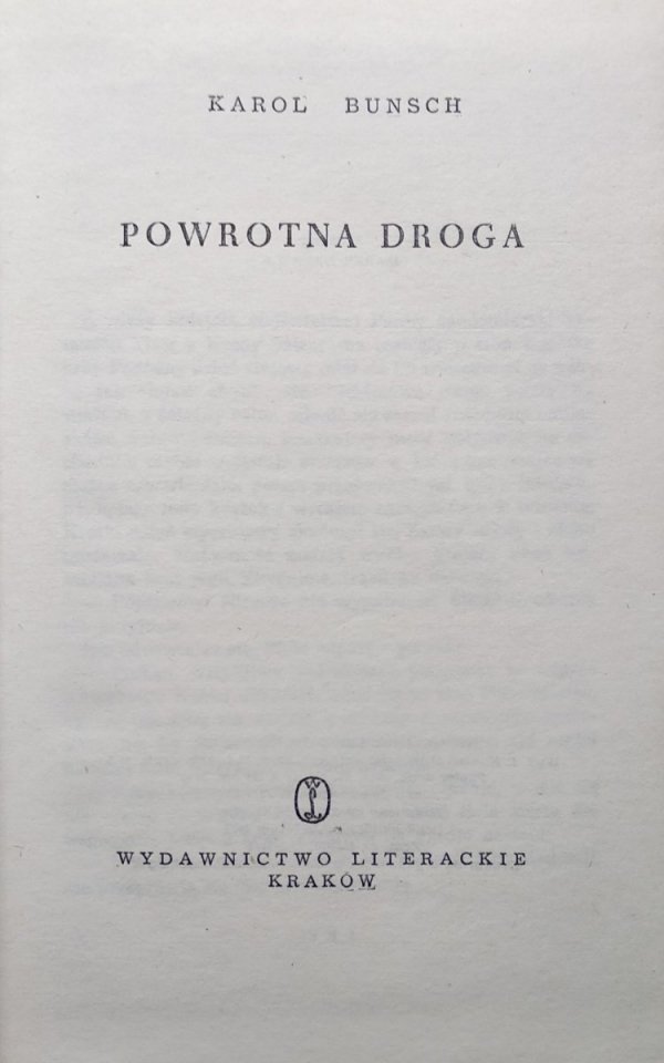 Karol Bunsch • Powrotna droga