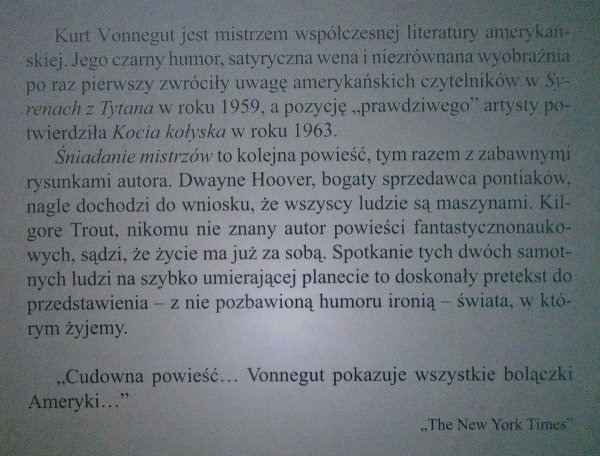 Kurt Vonnegut • Śniadanie mistrzów