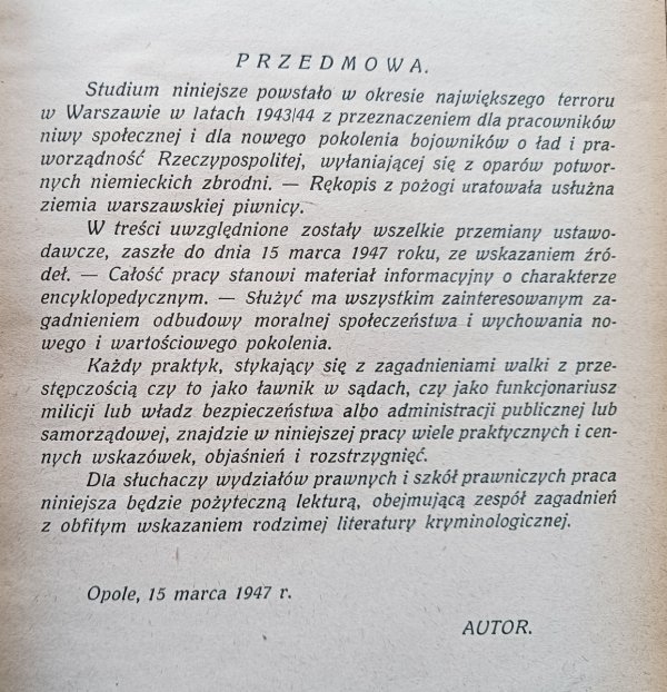 Stanisław Szwedowski Walka z przestępczością. Studium społeczne