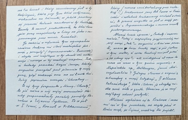 Odręczny list Jarosława Iwaszkiewicza do Zygmunta Grenia