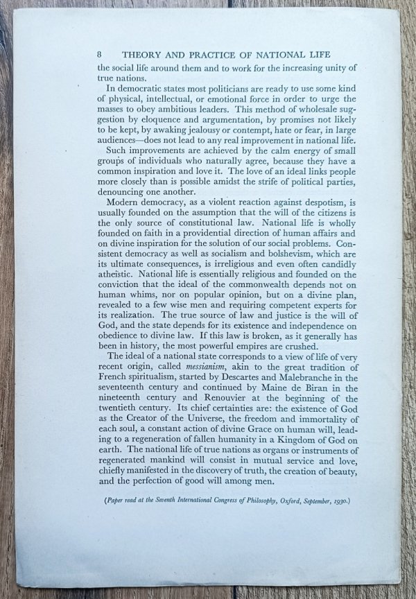 Wincenty Lutosławski Theory and Practice of National Life