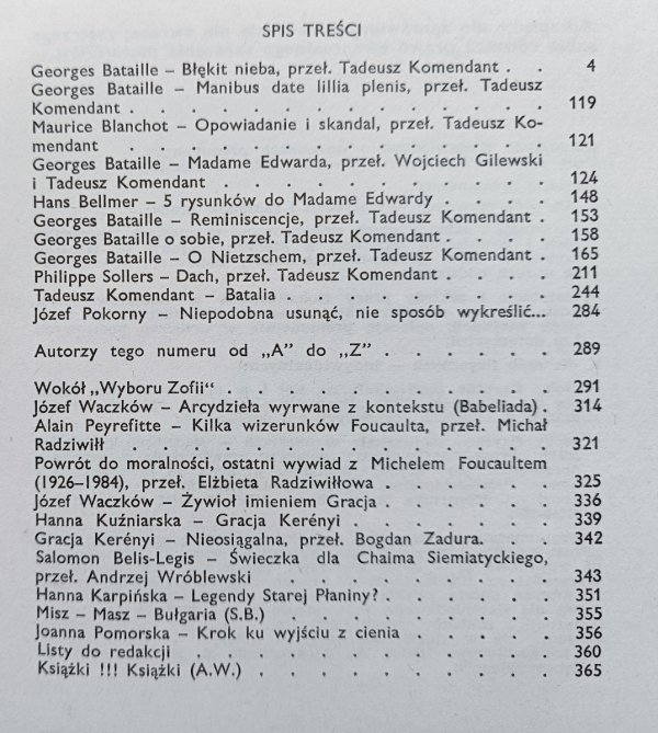 Literatura na świecie 10/1985: Georges Bataille
