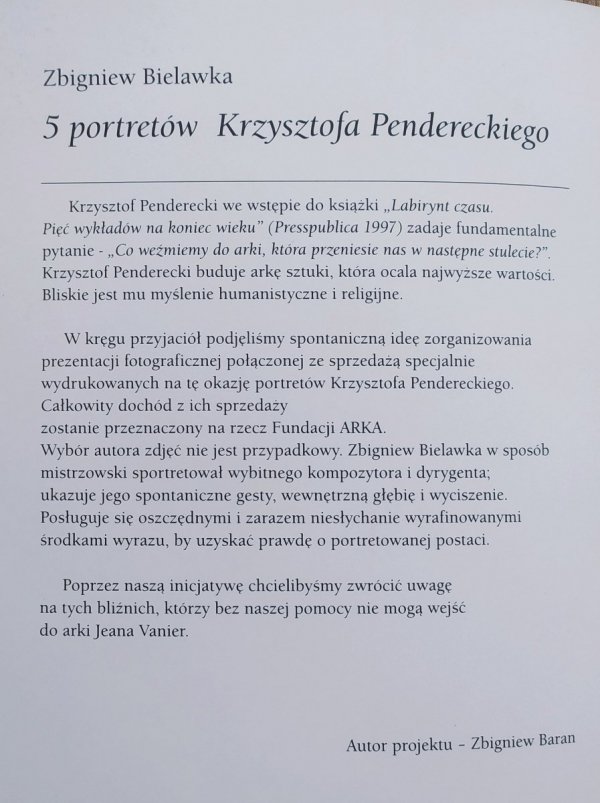 Krzysztof Penderecki. Fotografie Zbigniewa Bielawki