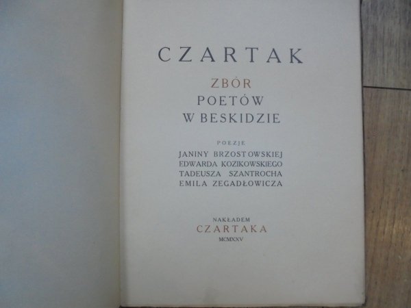 Czartak. Zbór poetów w Beskidzie