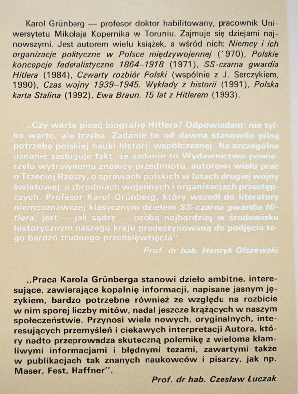 Karol Grunberg Adolf Hitler. Biografia