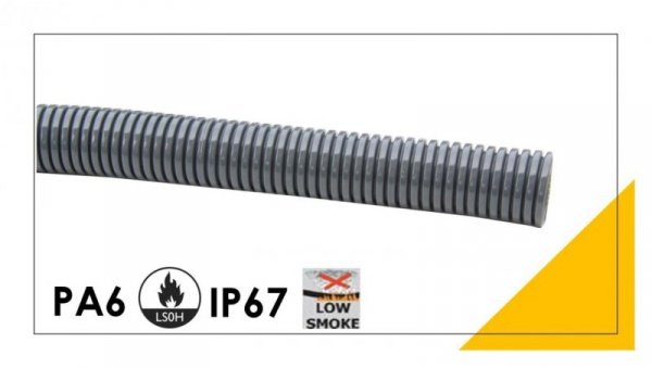 Peszel poliamidowy PA6-S bezhalogenowy 12,2mm/15,7mm DN 12 szary 801.212.0 /50m/