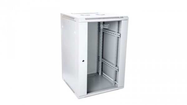 Szafa krosowa wisząca niedzielona 19 cali 15U 600x769x600 szara DN-W19 15U/600