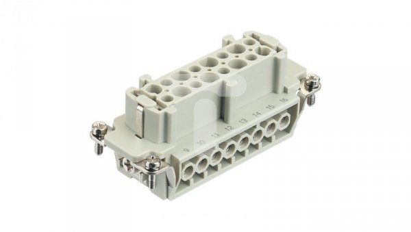 Złącze śrubowe (wkład) (0,75-2,5 mm2) 16+PE żeńskie 500V 16A Han E 09330162701