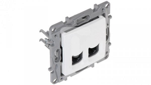NILOE Gniazdo komputerowe podwójne 2x RJ45 kat. 6 UTP białe 764574