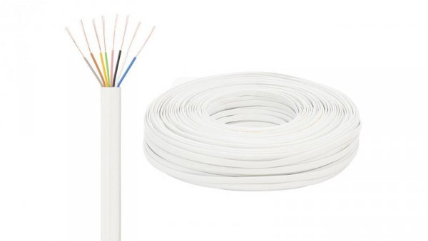 Przewód telefoniczny płaski 8x0,36 KP-8 biały 4121 /100m/