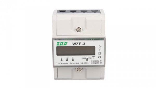 Trójfazowy licznik zużycia energii bezpośredni 80A, zgodność z MID WZE-3