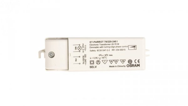 Zasilacz halogenowy 20-70W 230V 12V ET-PARROT 70 4008321111593