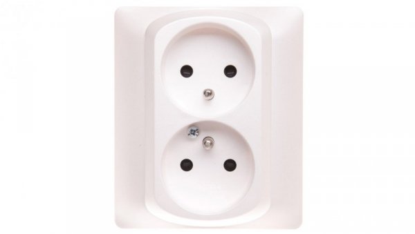 SISTENA LIFE Gniazdo podwójne z/u 16A IP20 z przesłonami pearl 771538