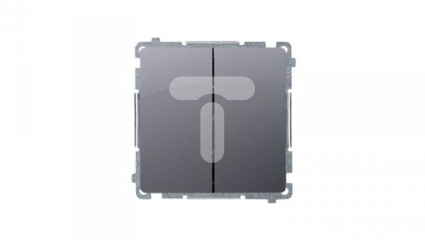 Simon Basic Łącznik schodowy podwójny 10AX, 250V srebrny mat BMW6/2.01/43