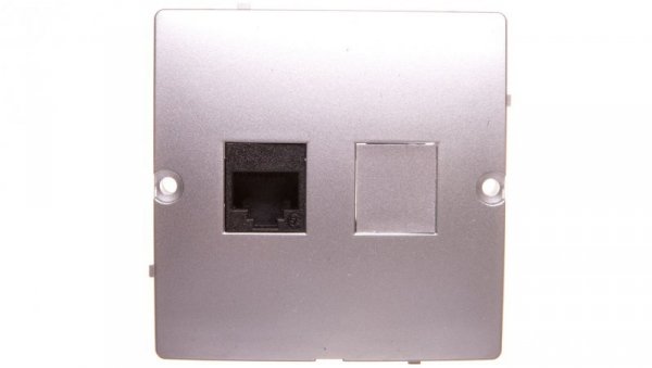 Simon Basic Gniazdo komputerowe pojedyncze RJ45 kat. 5e srebrny mat BMF51.02/43