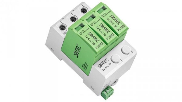 Waystorowy ogranicznik przepięć do fotowoltaiki SV Typ T1+T2 3P SIMTEC certyfikat TUV 85036002
