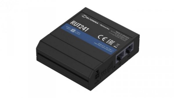 Przemysłowy Router LTE Cat.4, 2x LAN 100Mb/s WiFi 2,4GHz, RUT241 010000 Teltonika RUT241