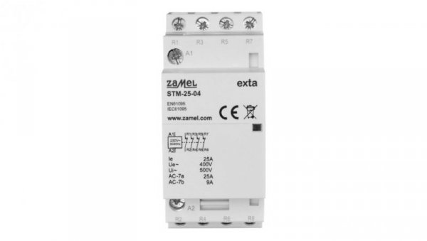 Stycznik modułowy instalacyjny 25A 4R 230V AC typ: STM-25-04 EXT10000294