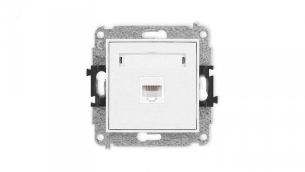MINI Mechanizm gniazda komputerowego pojedynczego 1xRJ45, kat. 5e, 8-stykowy biały mat 25MGK-1