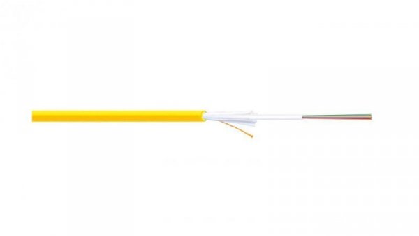 Kabel światłowodowy uniwersalny 12 włókien SM 9/125 OS2 G652D 1500N LS0H Dca żółty DK-B3912-SC-Y /bębnowy/
