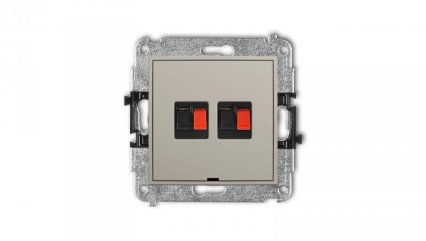 MINI Mechanizm gniazda głośnikowego podwójnego, bez pola opisowego taupe 60MGGBO-2