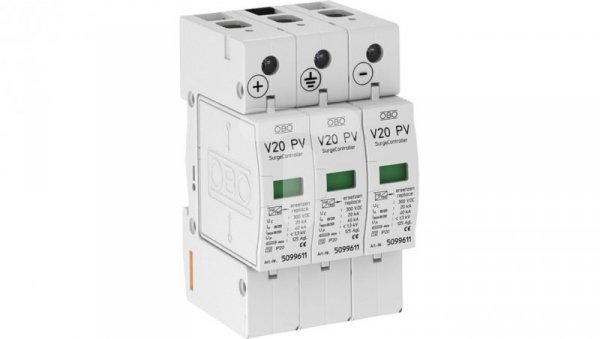 Ogranicznik przepięć PV 600V DC Typ 2 C 3P 20kA 2,6kV V20-C 3PH-600 5094605