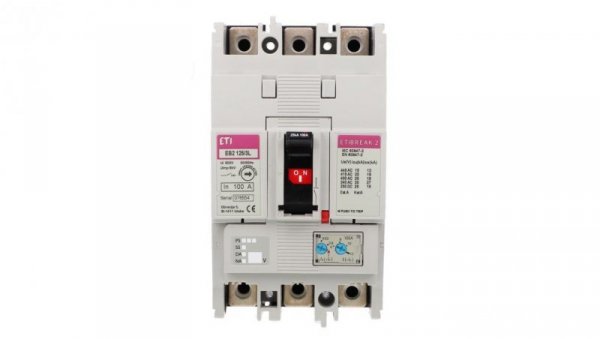 Wyłącznik kompaktowy 3P 100A 25kA /wyzwalacz termo-magnetyczny/ EB2 125/3L 004671025