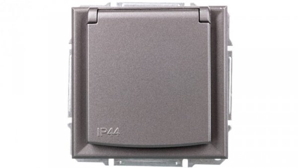 ASFORA Gniazdo 2P+PE IP44 do systemu ramkowego stal EPH2800662