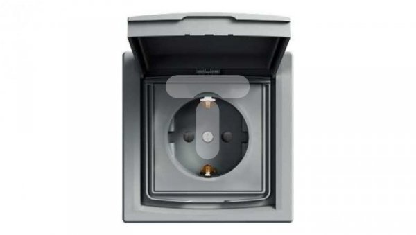 ASFORA Gniazdo SCHUKO IP44 z ramką (1-krotne) stal EPH3100362