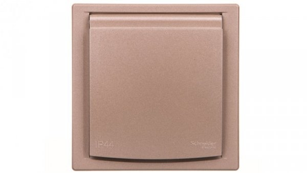 ASFORA Gniazdo SCHUKO IP44 z ramką (1-krotne) brąz EPH3100369