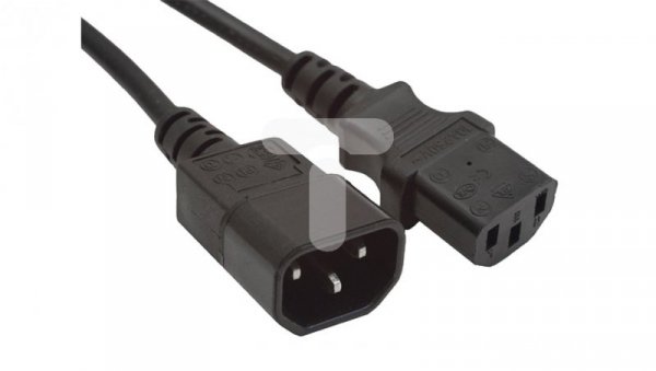 Przedłużacz kabla zasilającego IEC 320 C13 - C14 1.8m czarny CA-C13E-10CC-0018-BK