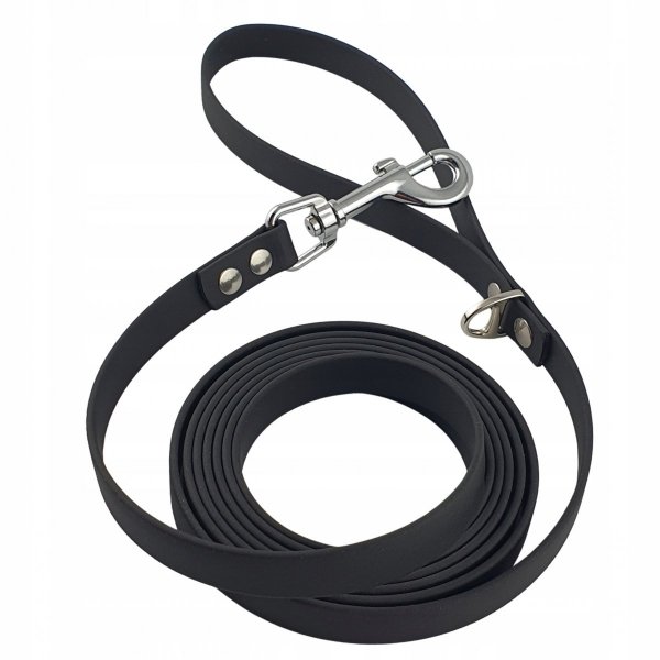 Smycz dla psa CZARNA oryginalny BIOTHANE® 19 mm