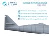 Quinta Studio QRV-030 Double riveting rows (rivet size 0.25 mm, gap 1.0 mm, suits 1/24 scale), Black color, total length 5,8 m/19 ft