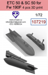 Omask 107219 ETC50 + SC50 for Fw190F (4 pcs) 1/72