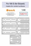 Omask 64010 Bf Fw 190 D masks for control surfaces (for Eduard) 1/48