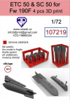 Omask 107219 ETC50 + SC50 for Fw190F (4 pcs) 1/72
