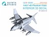Quinta Studio QDS+48495 F-4D late Phantom II 3D-Printed & coloured Interior on decal paper (Academy) (Small version) (with 3D-printed resin parts) 1/48