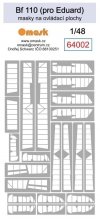 Omask 64002 Bf 110 masks for control surfaces (for Eduard) 1/48