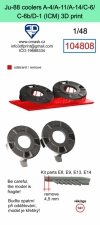 Omask 104808 Ju-88 coolers A-4/A-11/A-14/C-6/C-6b/D-1 (ICM) 3D print 1/48