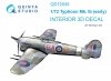 Quinta Studio QD72035 Hawker Typhoon Mk.1b (early) 3D-Printed & coloured Interior on decal paper (Brengun) 1/72