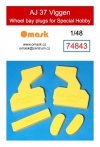 Omask 74843 AJ 37 Viggen wheel bay plugs (for Special Hobby) 1/48