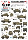 Star Decals 72-A1174 Early IDF markings # 1. Israeli armoured cars and AFVs in 1948-49. Daimler AC Mk 2, Humber AC Mk IV, Humber LRC, Marmon-Herrington Mk IVF, M3 White Scout Car, Humber SC, CMP C15TA.