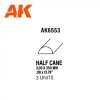 AK Interactive AK6553 HALF CANE 3.00 X 350MM – STYRENE HALF CANE – (3 UNITS)