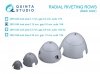 Quinta Studio QRV-044 Radial riveting rows (rivet size 0.15 mm, gap 0.6 mm, suits 1/48), Black color 1/48
