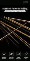 DSPIAE BB-2.0 Brass Rods For Model Building 2.0mm (6 PCS) / pręty miedziane